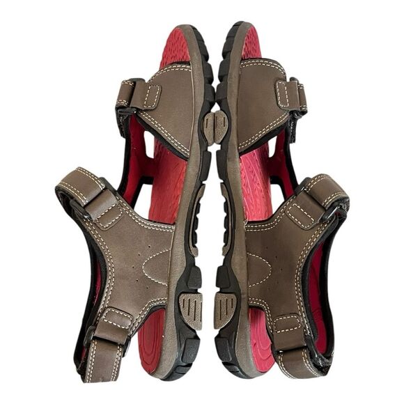 Eddie Bauer | Boys Nugget Brown Hook and Latch Strappy Sandals 6M - Picture 6 of 8